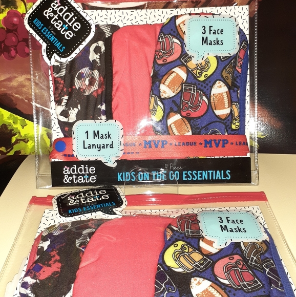 6 BOYS FACE MASKS AND 2 LANYARDS SETS - Picture 1 of 3